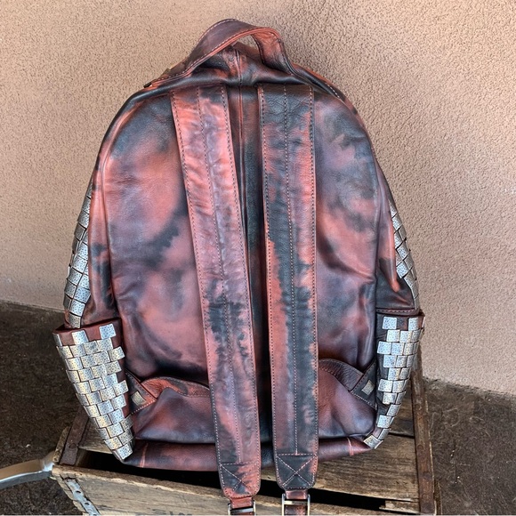 POL Distressed Leather Tie-Dyed Studded Backpack - Picture 4 of 14